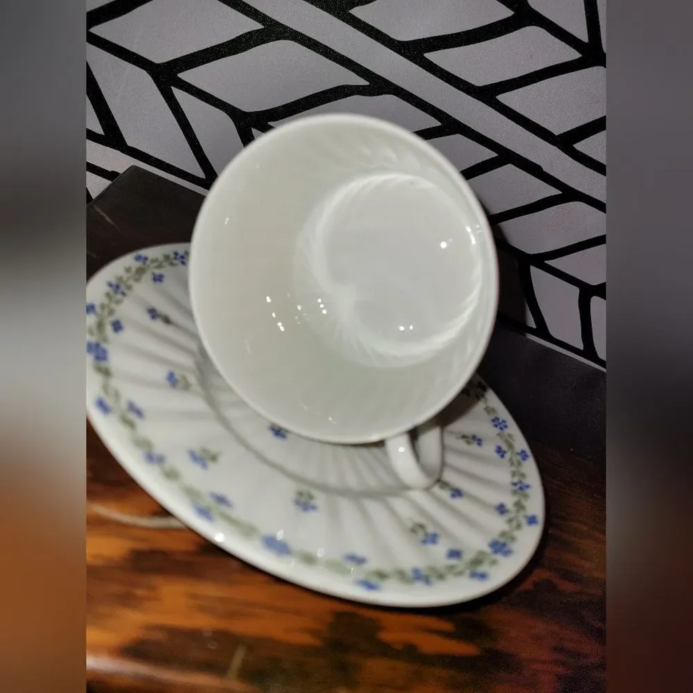 Cup Saucer SET of 3 Vintage GDA LIMOGES, France Bone China Dainty Fine